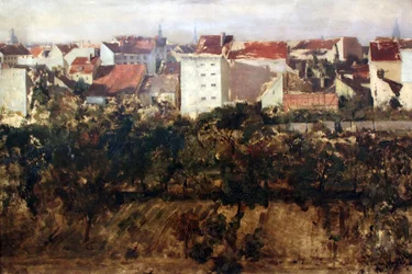 Blick auf Hinterhäuser